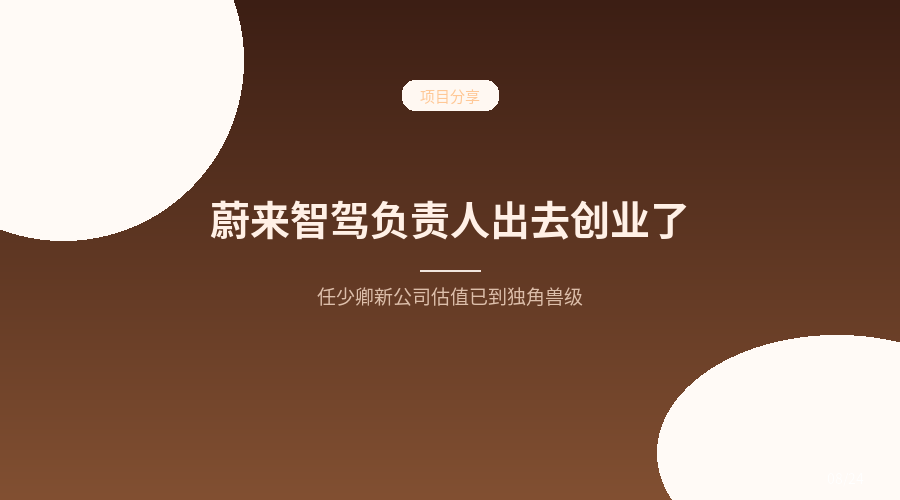 蔚来智驾负责人任少卿出去创业了：新公司估值独角兽，他这十年怎么走的